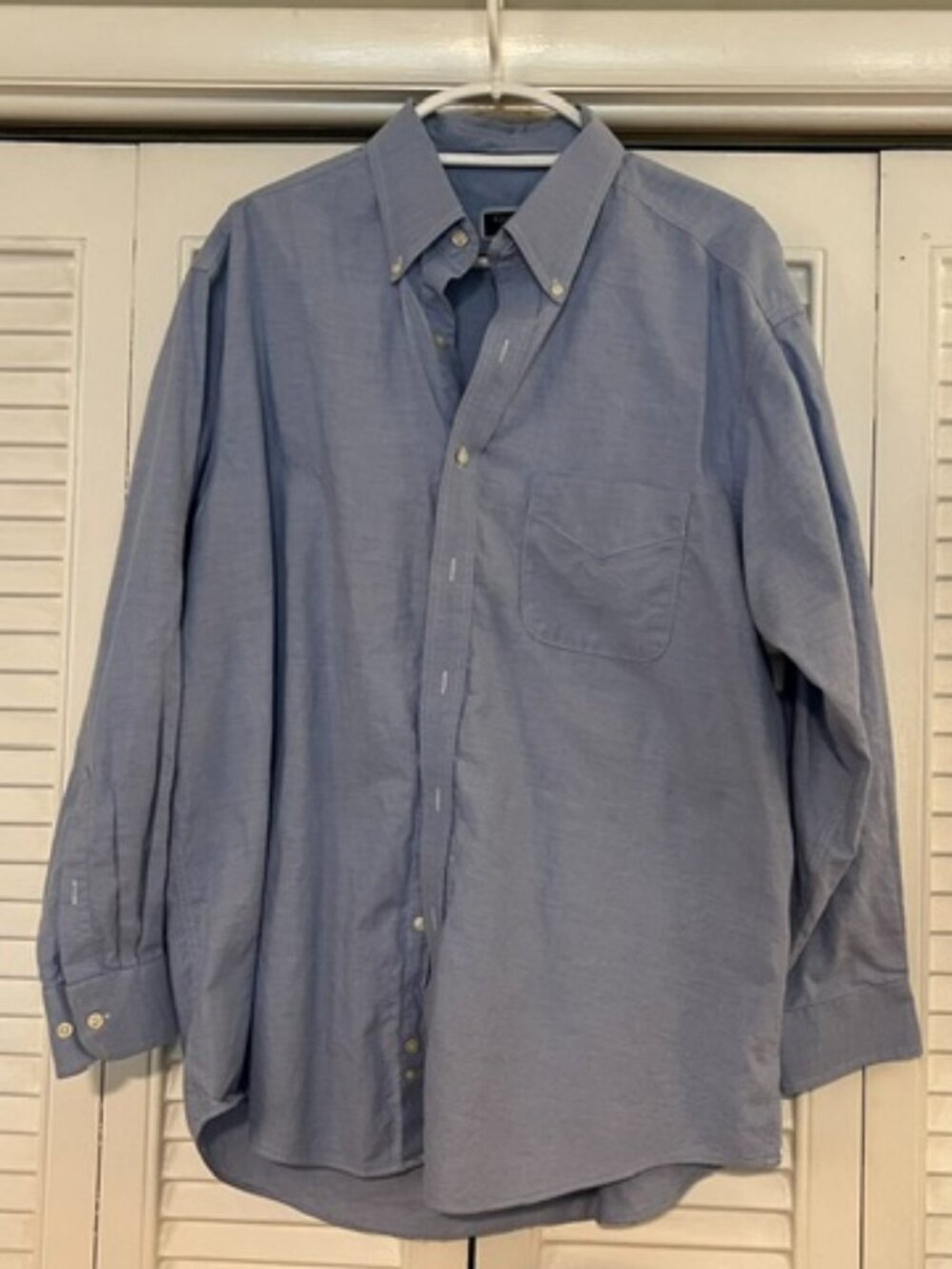 Club Room Performance Dress Shirt 2XLT Regular Fit Blue Button Down Long Sleeve